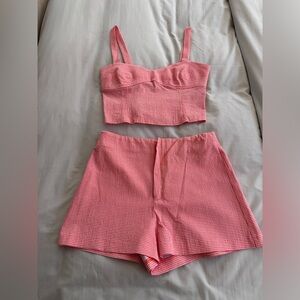Orange Gingham Zara Short Set